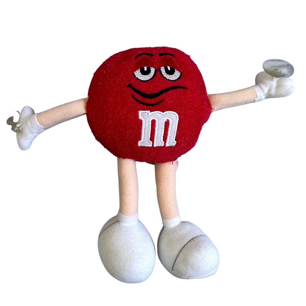 Car Window Plush M&M Red Candy Character Galerie Hanger‎ Suction Cups on Hands